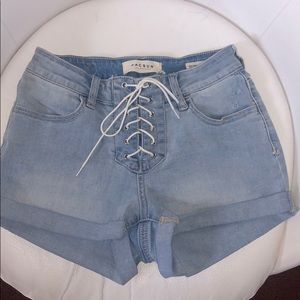 Lace-up Jean Shorts